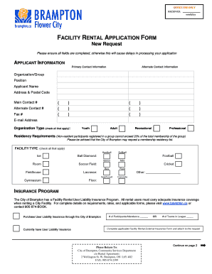 Facility Rental Application Form