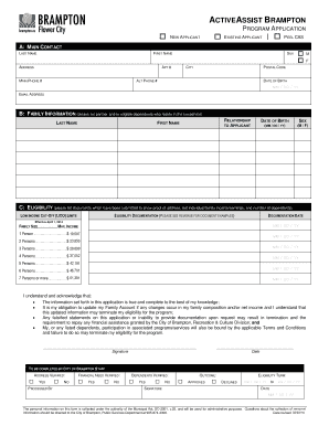ActiveAssist Brampton Program Application
