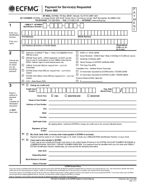 ECFMG Form 900 Payment Request