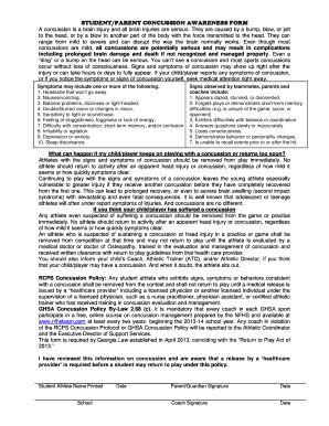 Student/Parent Concussion Awareness Form
