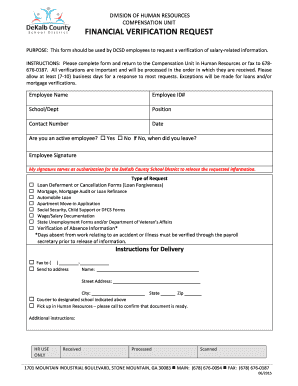 Financial Verification Request Form