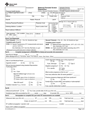 Maternal Prenatal Screen Requisition Form