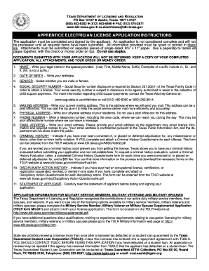 Texas Apprentice Electrician License Application