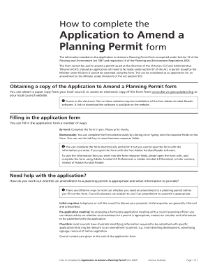 Application to Amend a Planning Permit