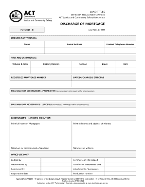 Discharge of Mortgage Form 045-D