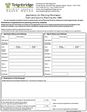 UK Planning Permission Application Form