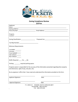 Zoning Compliance Review Application