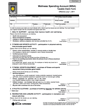 Wellness Spending Account Claim Form