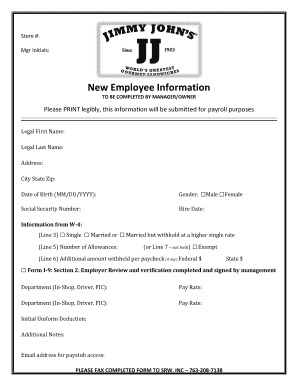 New Employee Information Form