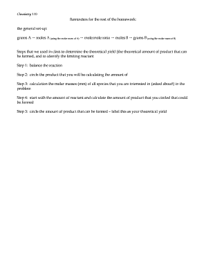 Chemistry 110 Homework