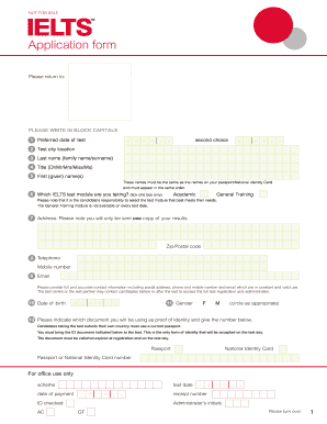 IELTS Test Application Form