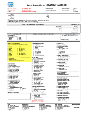 Sample Submittal Form - Down & Feathers