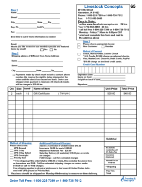 Livestock Concepts Order Form