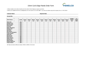 15mm and 18mm Cut & Edge Panels Order Form