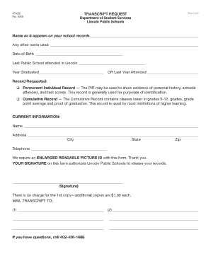 Transcript Request Form