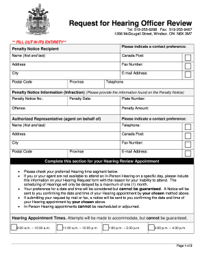 Request for Hearing Officer Review