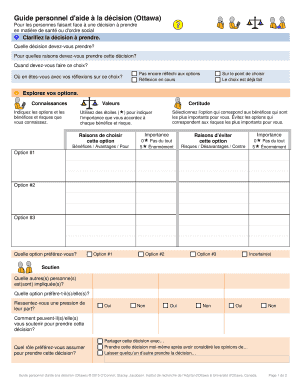 Guide personnel d'aide à la décision (Ottawa)