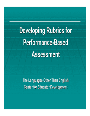 Rubric Design Guide for Performance-Based Assessment