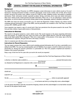 New York General Consent for Release of Personal Information