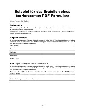 Beispiel für das Erstellen eines barrierearmen PDF-Formulars