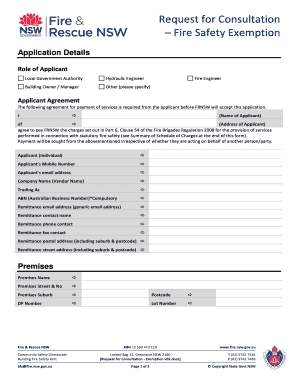 Fire Safety Exemption Consultation Request