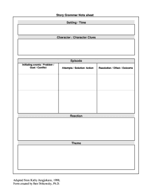 Story Grammar Note Sheet