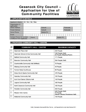 Cessnock City Council Community Facilities Application