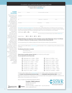 Dbe acdbe program eligibility - Student volunteer registration form - Society for Social Work and ... - sswr