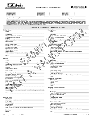 Texas Apartment Association Move-In Condition Form