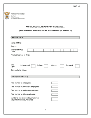 Annual Medical Report DMR 165
