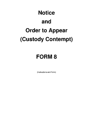Notice and Order to Appear (Custody Contempt)