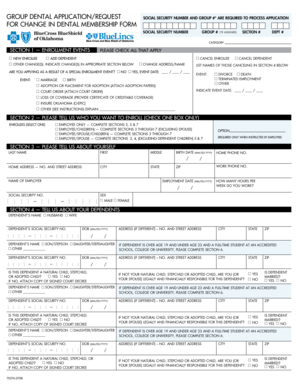 Dental Membership Change Application