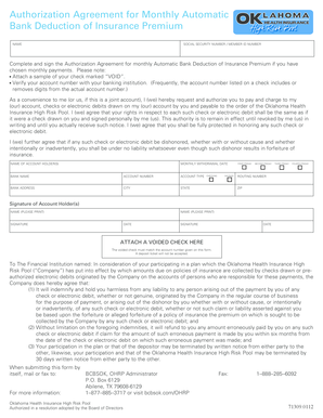 Authorization Agreement for Automatic Bank Deduction