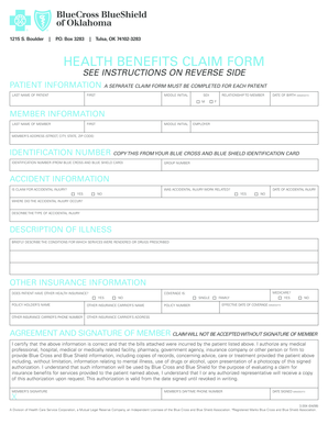Health Benefits Claim Form