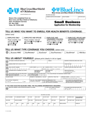 Blue Cross and Blue Shield of Oklahoma Application for Membership