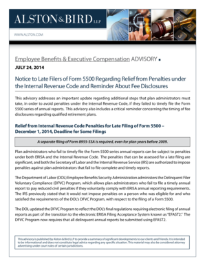 Notice to Late Filers of Form 5500