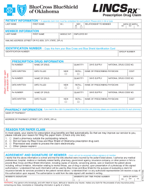 Blue Cross Prescription Drug Claim Form