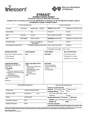 Synagis RSV Prophylaxis Form