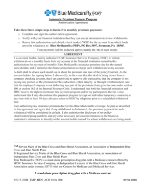 Automatic Premium Payment Authorization Agreement