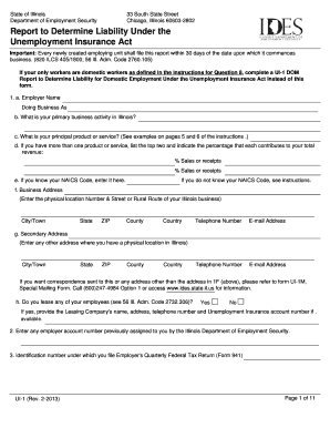 Illinois Unemployment Insurance Liability Determination Form