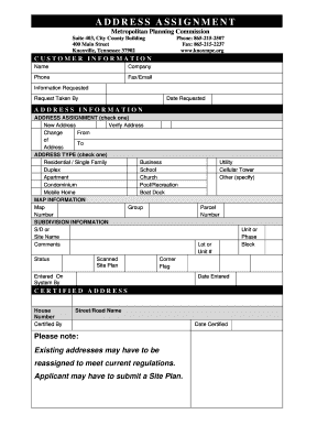 Address Assignment Form
