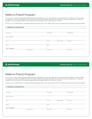 InterExchange Working Abroad Refer-A-Friend Program