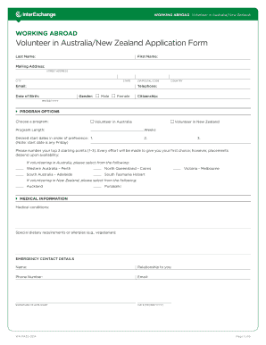 Volunteer Application Form
