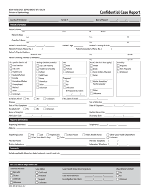 New York State Confidential Case Report
