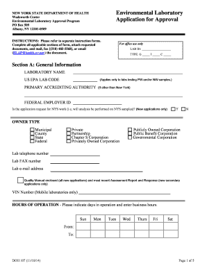 Form 107 - Application Form - Wadsworth Center - wadsworth