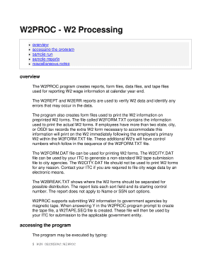 W2 Processing Program Guide