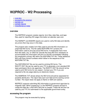 W2 Processing Program Guide
