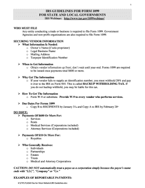 IRS Guidelines for Form 1099