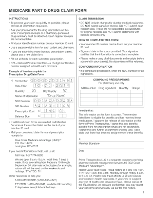 Medicare Part D Drug Claim Form