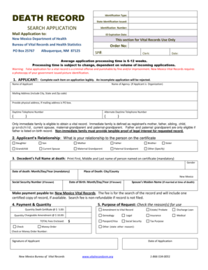 New Mexico Death Record Application